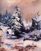 Thomas Moran Winter in the Rockies USA oil painting artist